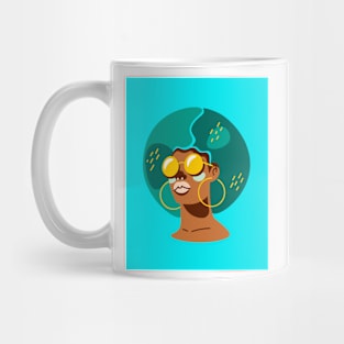 Aqua Afro Girl Mug